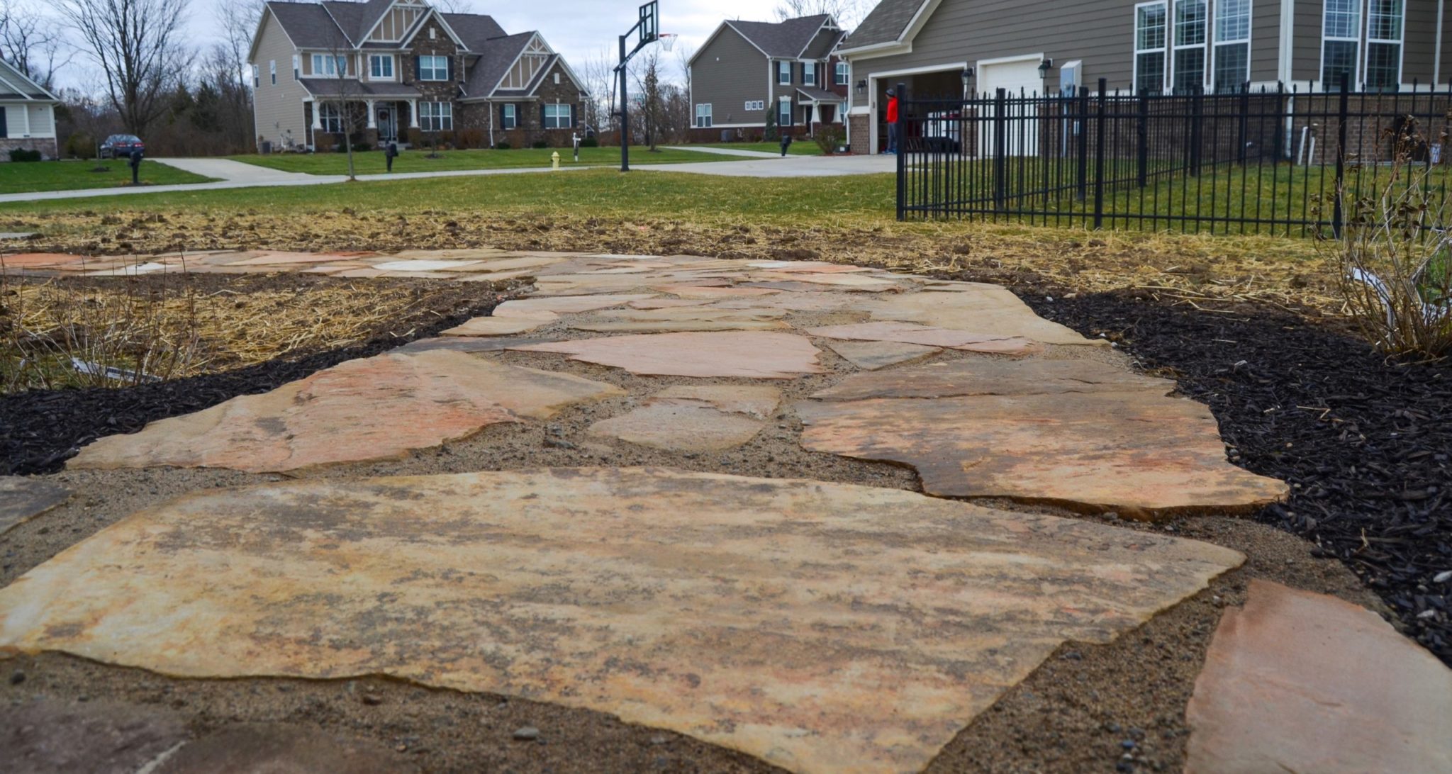 Precision Outdoors Indianapolis Exterior Design Walkway Stone Steps Greenwood Indiana