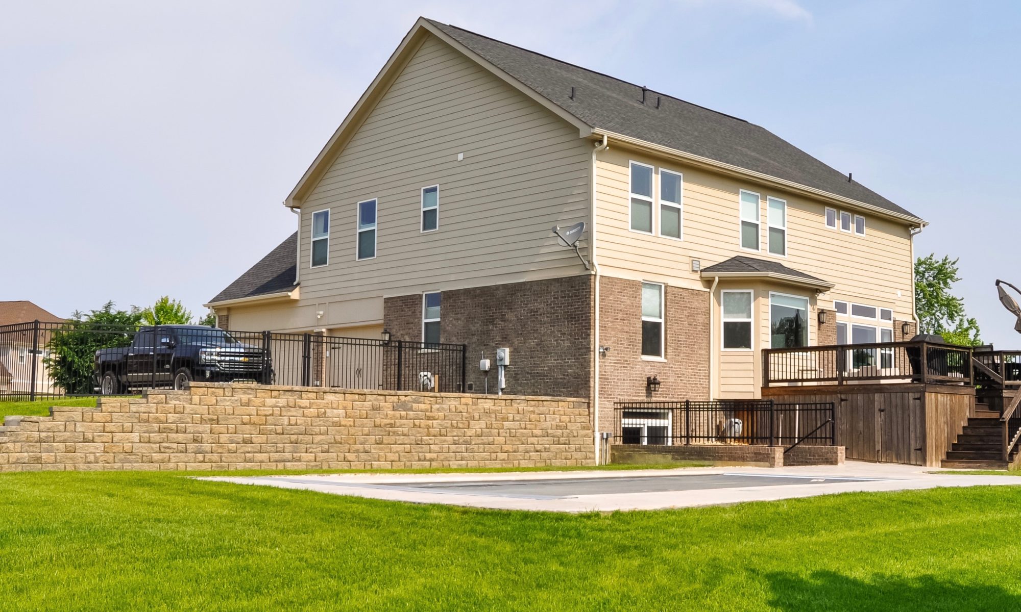 Precision Outdoors Carmel Pool Patio & Retaining Wall stamped concrete patio Italian slate template an accents belgard anchor highland stone cotswold mist color accent contemporary design simple concrete basketball court basic design custom