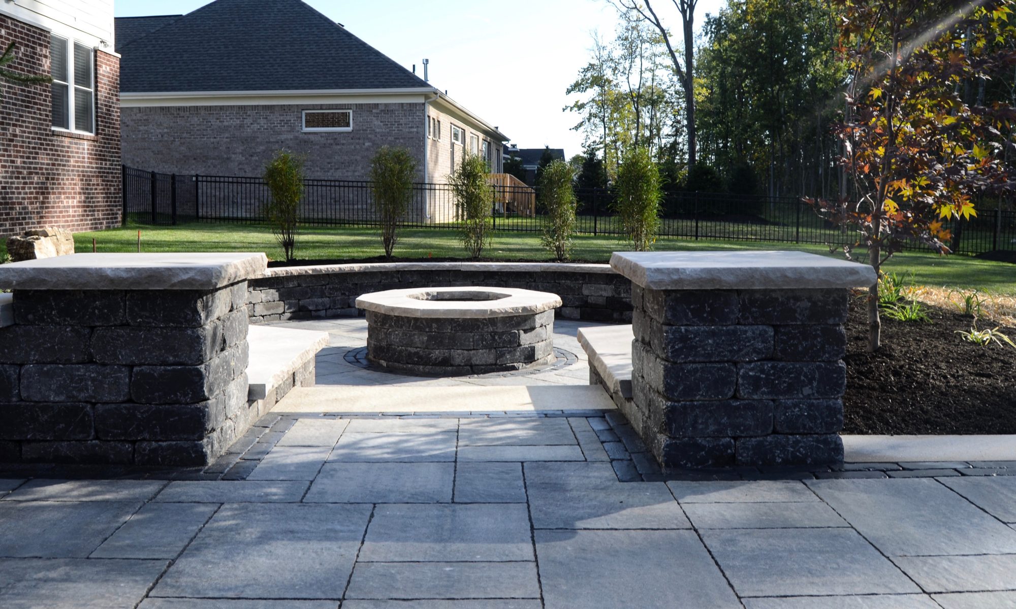 Zionsville Fire Pit Paver Patio with Belgard & Unilock Materials