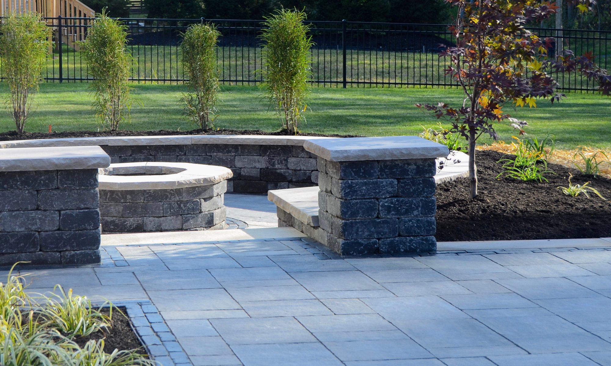 Zionsville Fire Pit Paver Patio with Belgard & Unilock Materials