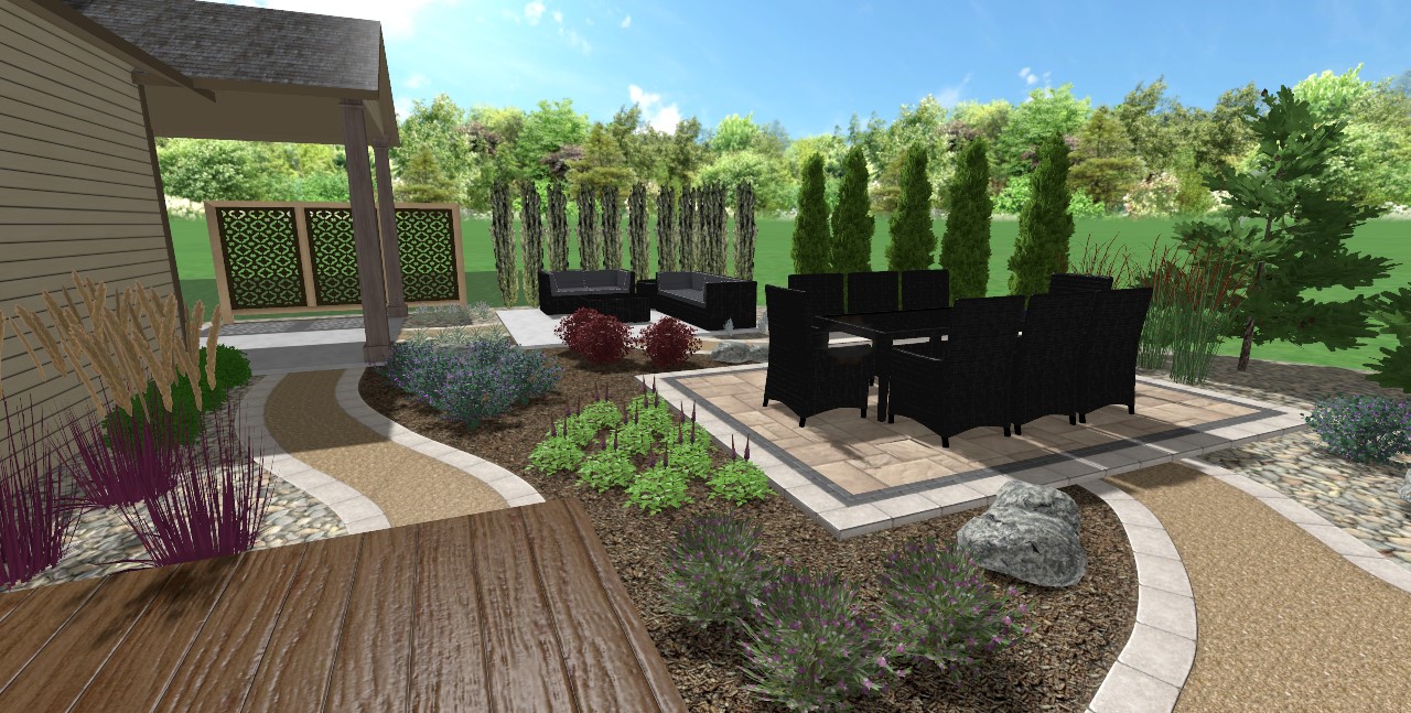 Southwest Remodel precision outdoors design paver patio privacy screen custom walkway fire pit area fence