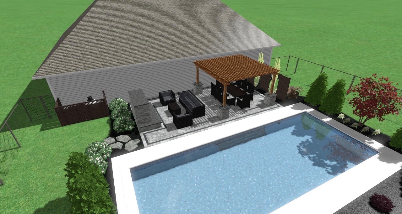 paver patio remodel precision outdoors fireplace gas pool pergola
