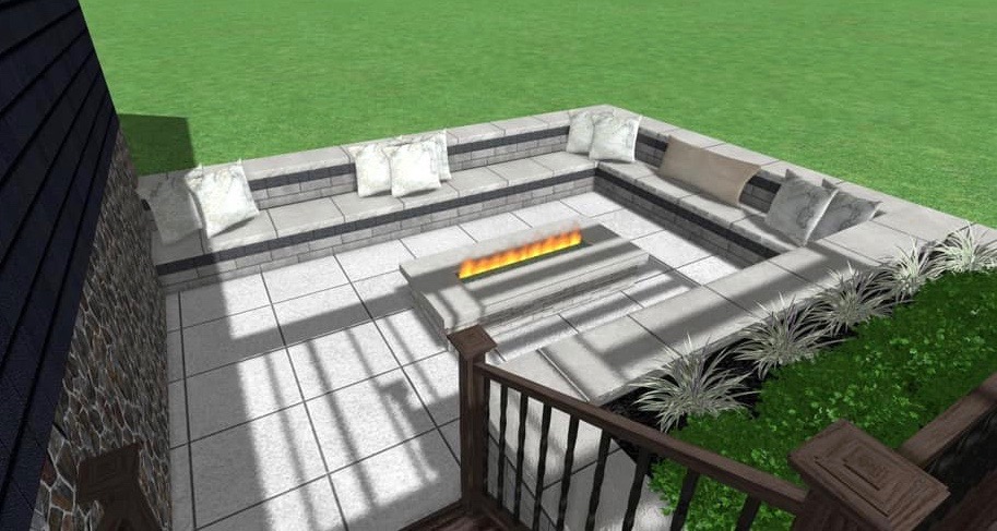 Design- Contemporary Deck and Patio precision outdoor fireplace patio seating