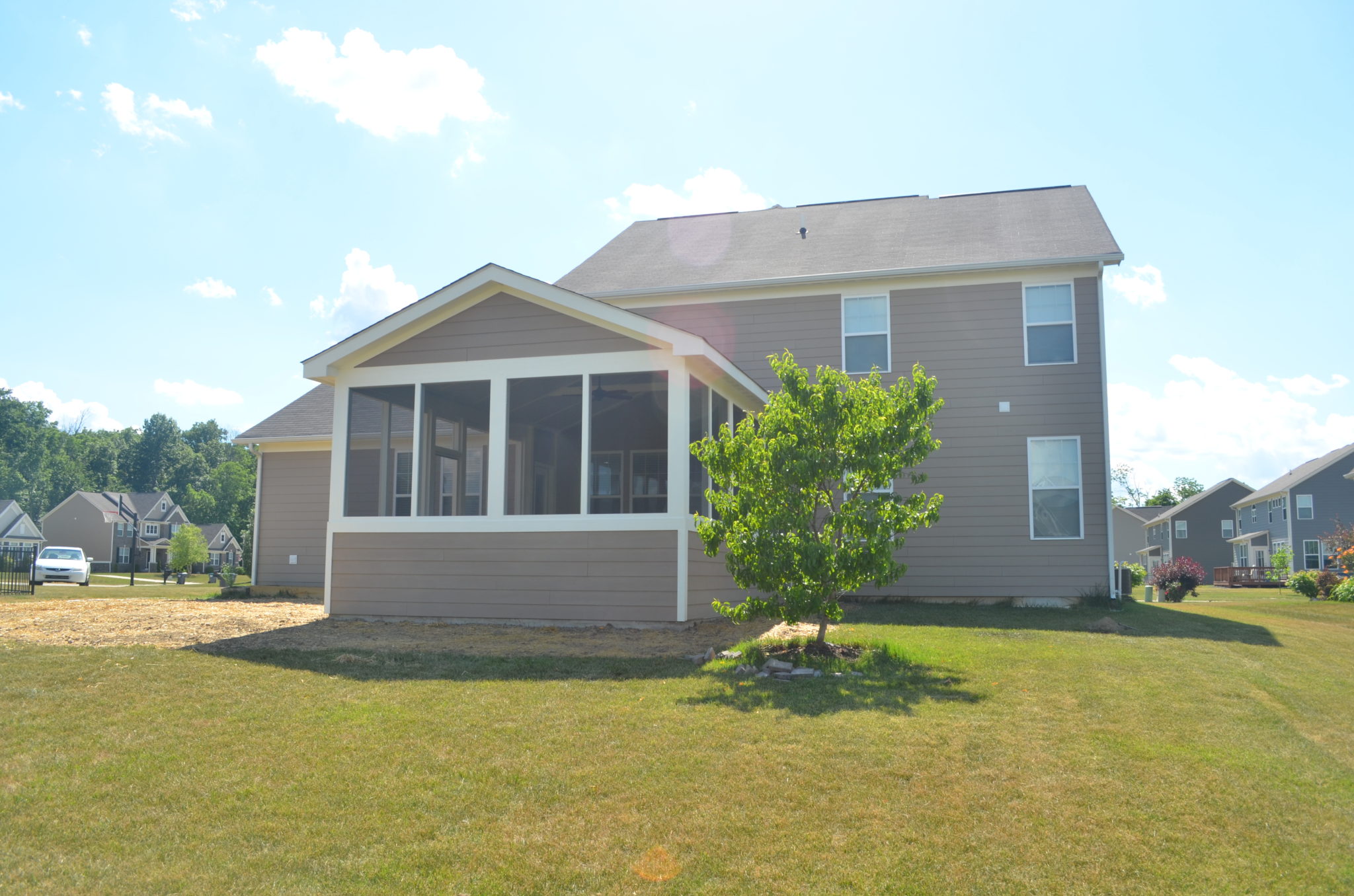 precision outdoors kulfi collin brooke porch screened in fan flooring steps