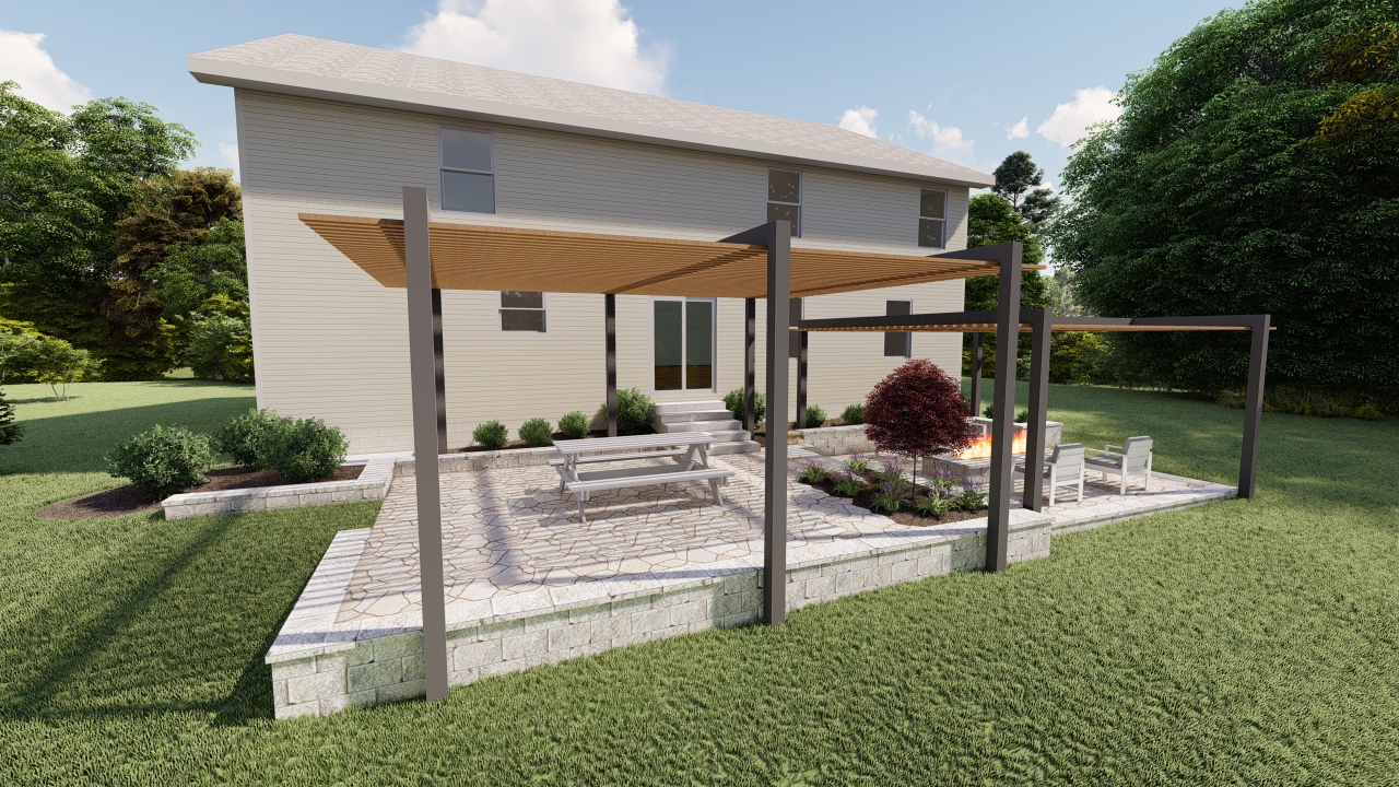 design of the week precision outdoors backyard designer pergola paver patio modern contemporary