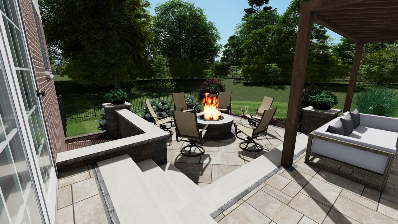 Modern Elegance Pergola Precision Outdoors beautiful backyard fire pit modern pergola paver patio