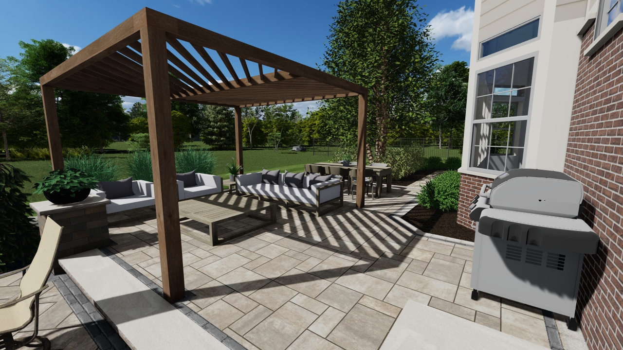 Modern Elegance Pergola Precision Outdoors beautiful backyard fire pit modern pergola paver patio