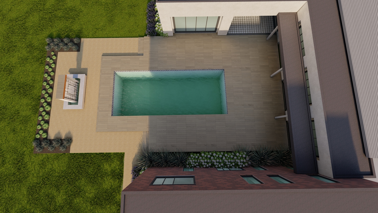 Carmel Art silo deck precision outdoors pool deck water feature custom landscaping Carmel indiana dream design