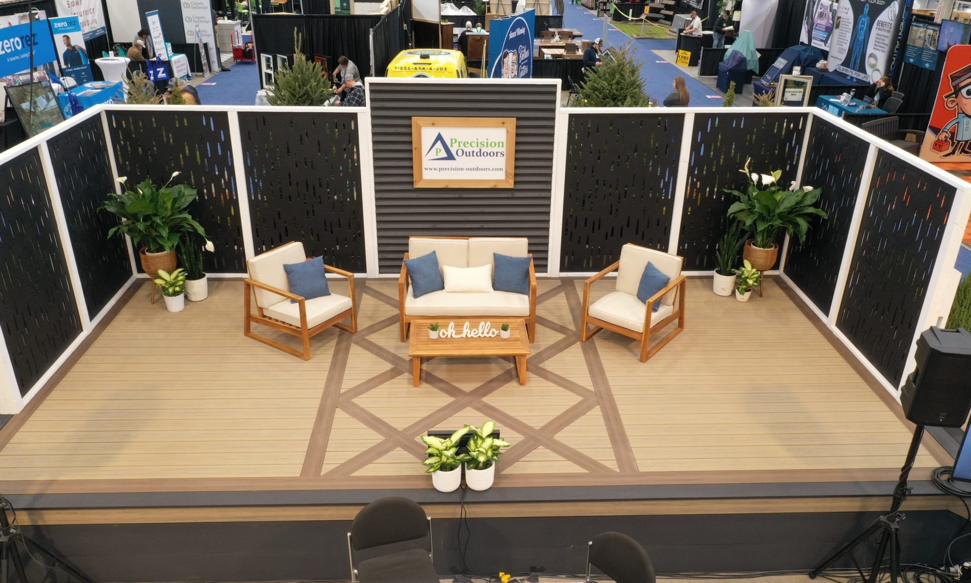 Indianapolis Home Show 2023 Precision Outdoors living stage belgard scandina gray dimensions slab textureguard rockland black artforms indiana decorators voyage decking line indy