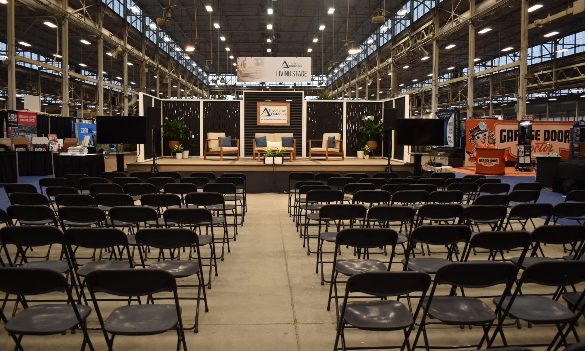 Indianapolis Home Show 2023 Precision Outdoors living stage belgard scandina gray dimensions slab textureguard rockland black artforms indiana decorators voyage decking line indy