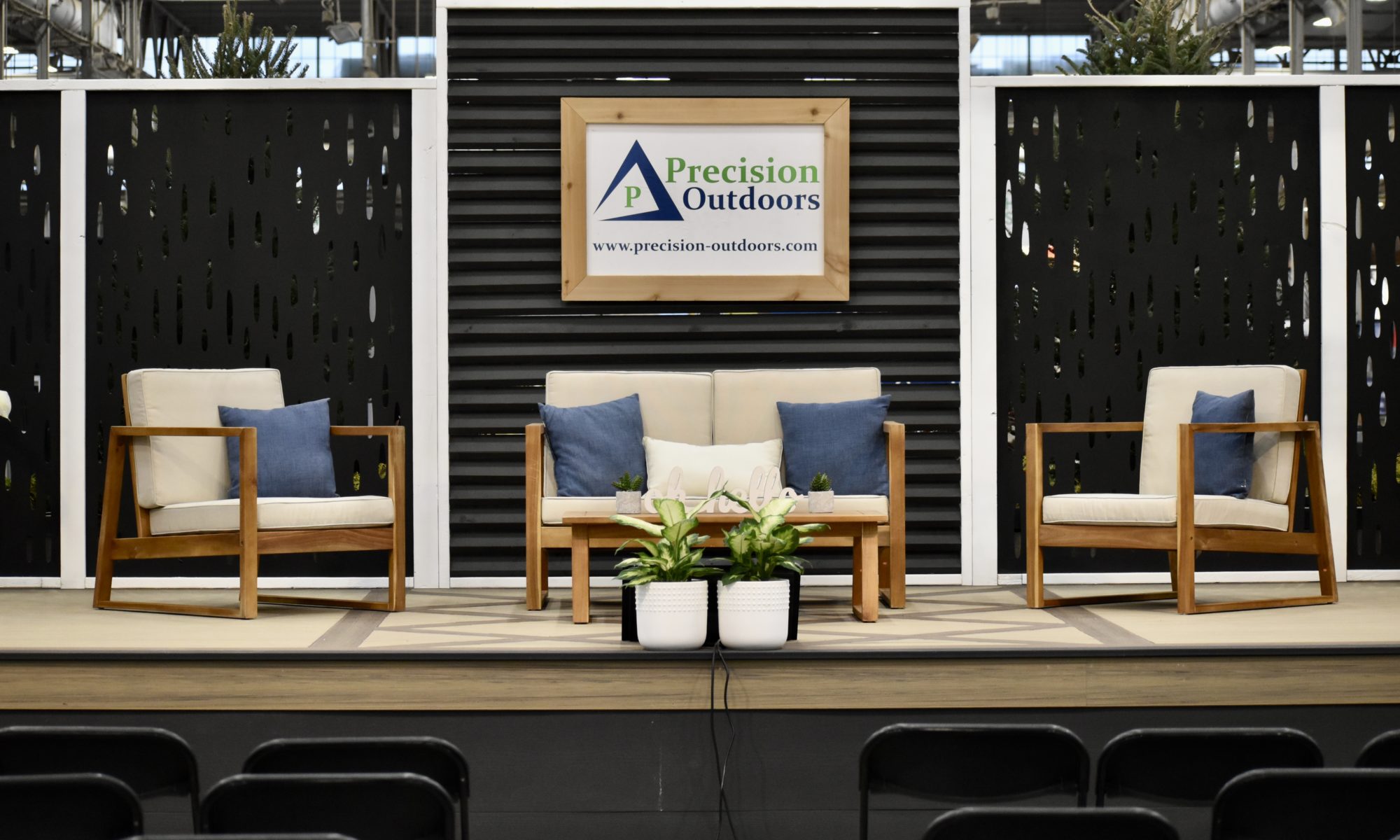 Indianapolis Home Show 2023 Precision Outdoors living stage belgard scandina gray dimensions slab textureguard rockland black artforms indiana decorators voyage decking line indy