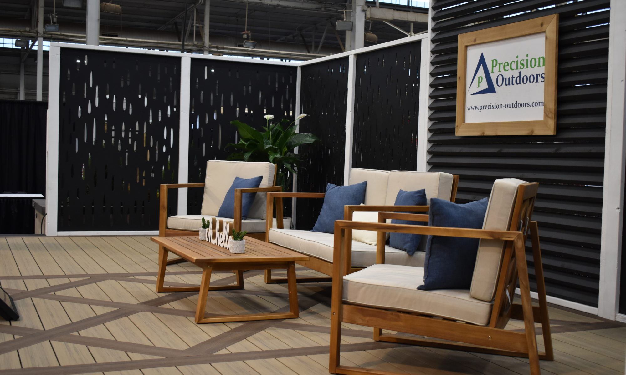 Indianapolis Home Show 2023 Precision Outdoors living stage belgard scandina gray dimensions slab textureguard rockland black artforms indiana decorators voyage decking line indy