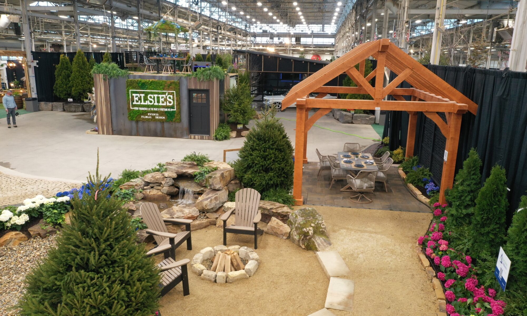 Precision Outdoors Flower and patio show 2023 indianapolis exterior build backyard goals dream backyard the smart pergola belgard plants shrubs tree water features bridge rock pavers paver fire pit lawn games connect four giant jingo astroturf astro turf traditional pergola modern pergola honeycomb tile checkers corn hole precision stone walkway inground in ground trampoline wooden playhouse woodman playhouses custom outdoor pitching dining cedar fountain beautiful display boulders boulder private privacy screen screens cozy entertainment entertaining precision design services