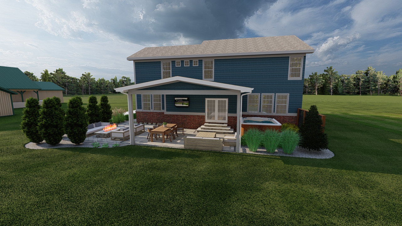 Classic paver and fire pit full length paver patio fire pit large outdoor dining space modern walkway Greenwood indiana precision outdoors