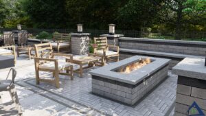 Kodiak Patio Precision Outdoors Exterior Design and Build Firm patio unique pattern paver patio backyard goals peaceful retreat home upgrade stone pathway walkway home improvement
