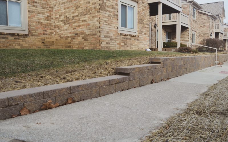 Mission Hills Apartment Greenwood Indiana Precision Outdoors Design Build Wall Retaining Landscaping Block