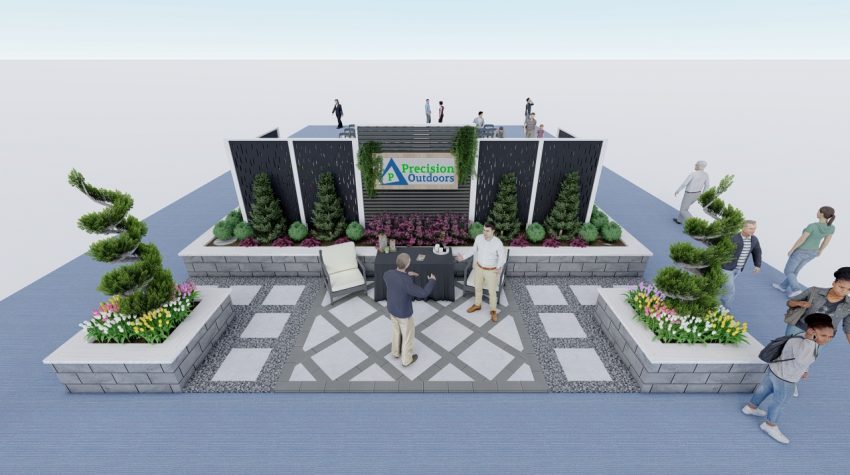 Indianapolis Home Show 2023 Indianapolis Home Show 2023 Precision Outdoors live stage raised paver patio privacy screens retaining walls landscaping