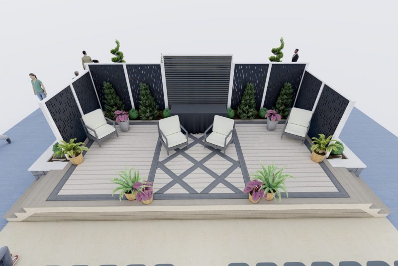 Indianapolis Home Show 2023 Precision Outdoors living stage belgard scandina gray dimensions slab textureguard rockland black artforms indiana decorators voyage decking line indy