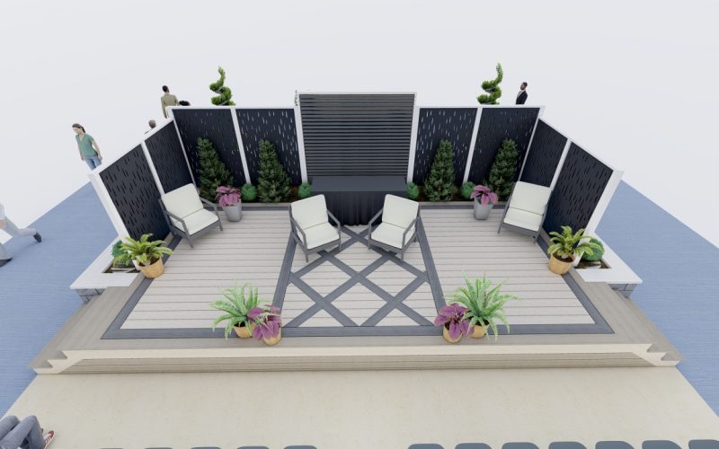 Indianapolis Home Show 2023 Precision Outdoors living stage belgard scandina gray dimensions slab textureguard rockland black artforms indiana decorators voyage decking line indy